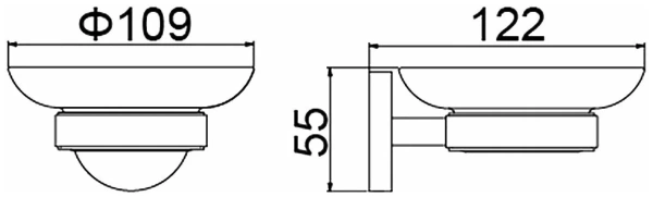 Мыльница стеклянная D-lin с держателем черная D-Lin (арт. D220222) оптом от компании Аквалига

