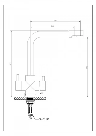 Смеситель для кухни Feinise на гайке для фильтра питьевой воды черный  FEINISE (арт. S9033-8)
